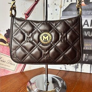 Metrocity quilted leather chocolate brown shoulder bag